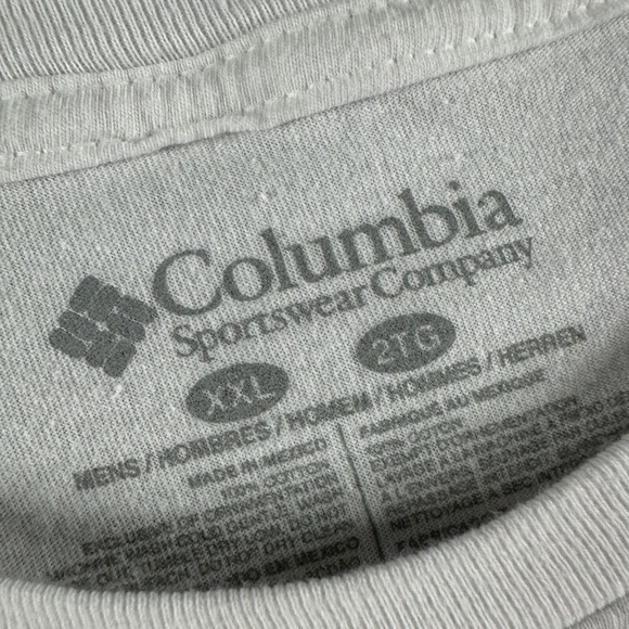 Columbia Shirt Mens 2x White Graphic Double Sided Outdoors Camp Hiking Fishing - Picture 5 of 9